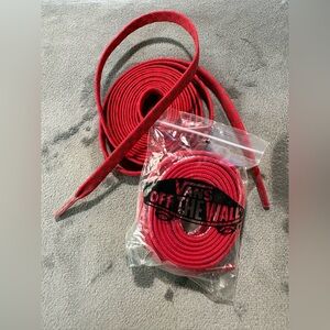 2 Vans Off The Wall Sneaker Shoe Laces Red Checkerboard New Vans Logo String